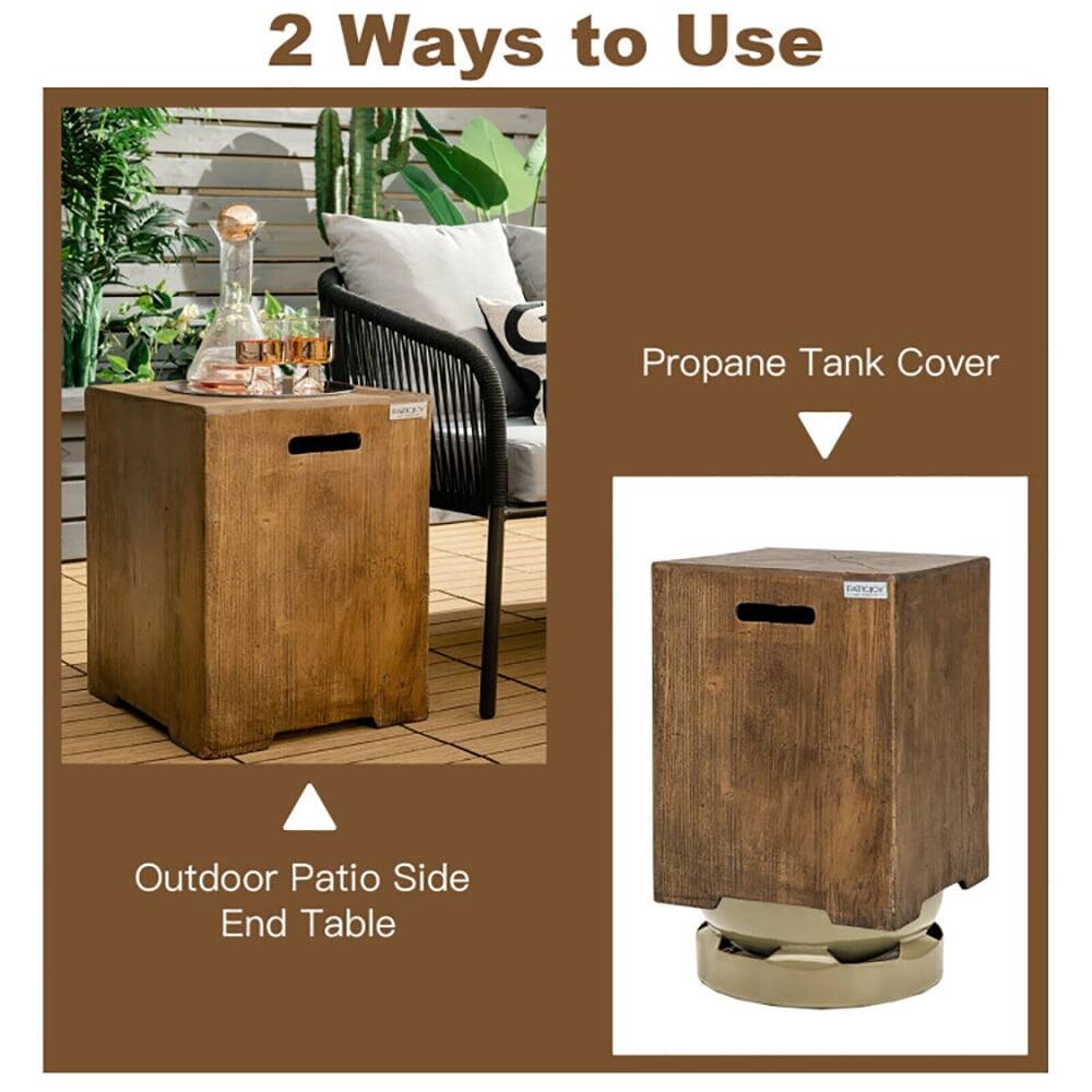 2 Ways to Use

- Propane Tank Cover
- Outdoor Patio Side End Table