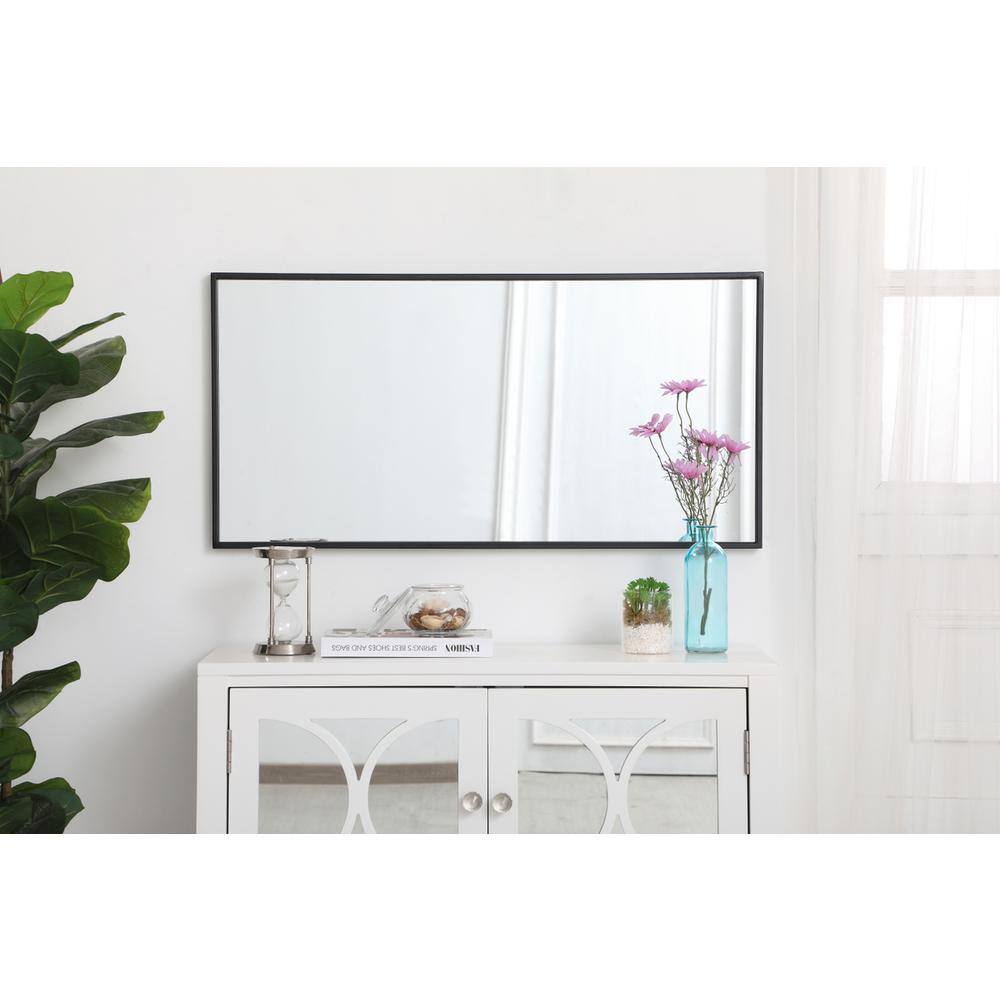 Alt View 2. Elegant Decor - Metal frame rectangle mirror 18 inch in Black - Black.