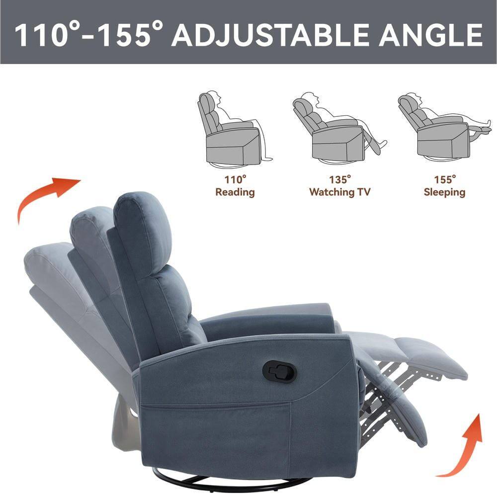 110°-155° ADJUSTABLE ANGLE

110° Reading  
135° Watching TV  
155° Sleeping