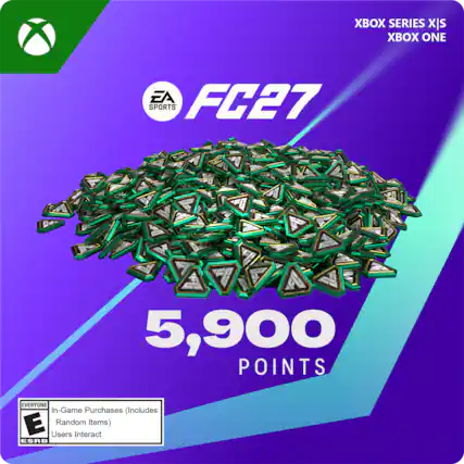 XBOX SERIES X/S XBOX ONE
EA SPORTS
FC27
5,900 POINTS
EVERYONE
In-Game Purchases (Includes Random Items)
Users Interact
ESRB