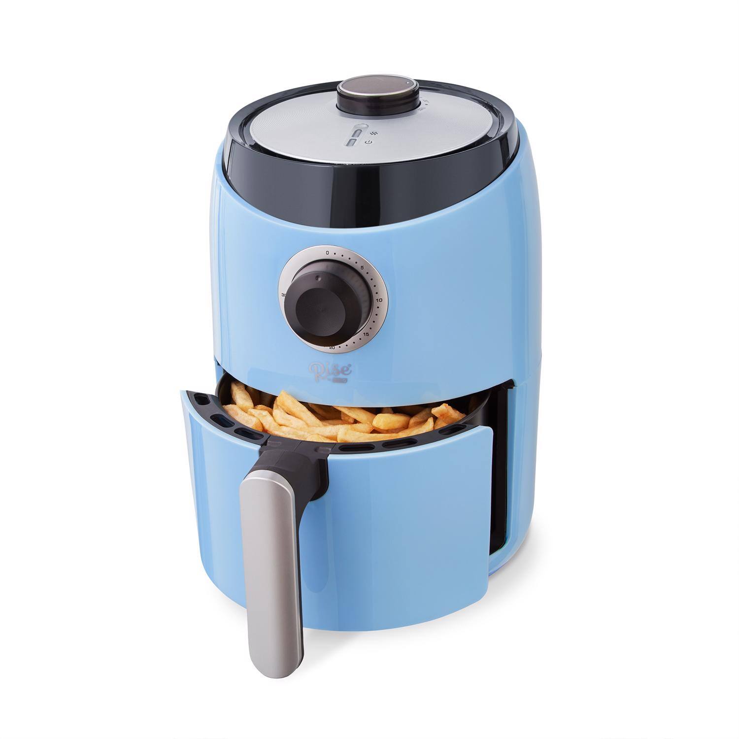 Left. DASH - Rise by Dash Blue 2 qt Air Fryer - Blue.