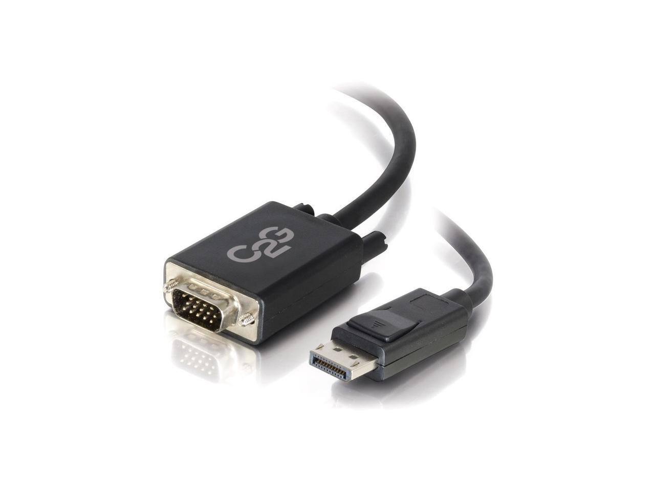 Alt View 4. Cables to Go - C2G 54331 DisplayPort Male to VGA Male Active Adapter Cable, TAA Compliant, Black (3 Feet, 0.91 Meters) - Black.
