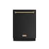 Front. Thor Kitchen - Gordon Ramsay Series by THOR Kitchen 24 Inch Dishwasher with Bronze Hardware - Black.