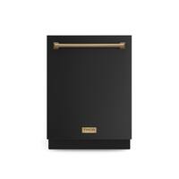 Gordon Ramsay Series by THOR Kitchen 24 Inch Dishwasher with Bronze Hardware - Black - Front_Zoom