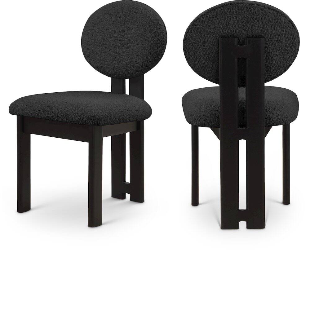 Meridian Furniture - Napa Boucle Fabric Dining Chair, Set of 2 - Black