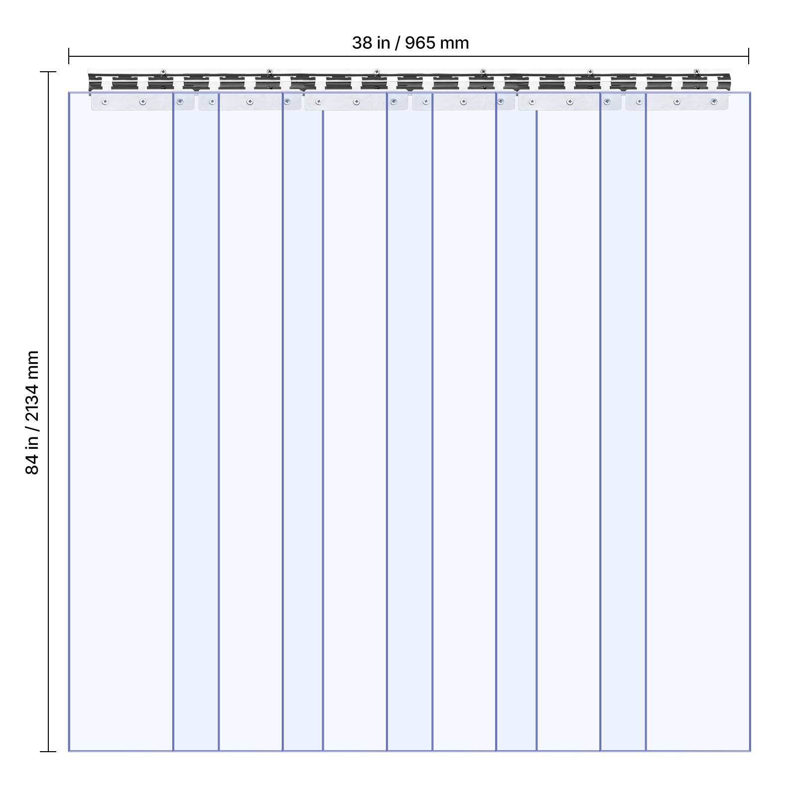 38 in / 965 mm  
84 in / 2134 mm