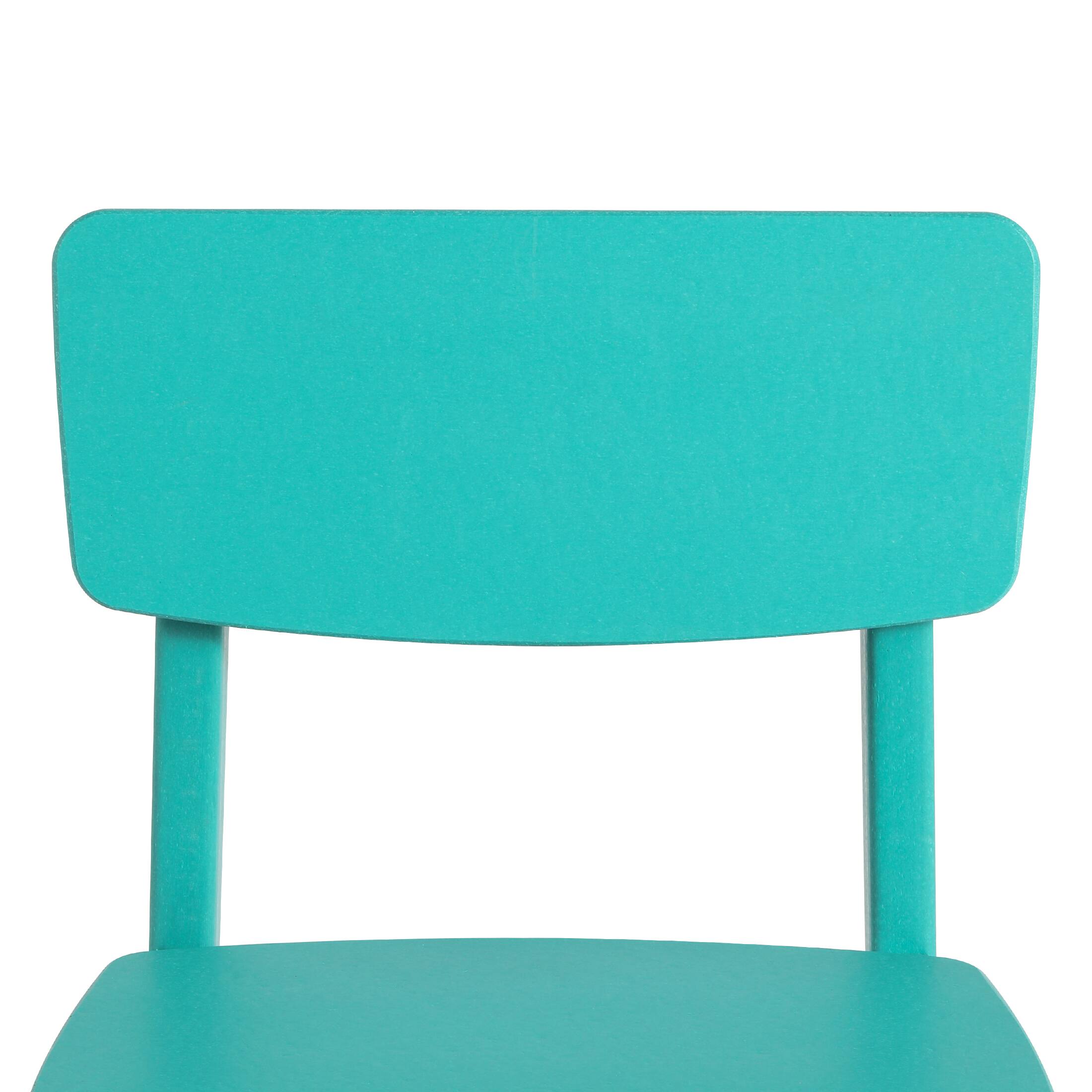 Alt View 4. WestinTrends - WestinTrends Tiny Terraces Outdoor HDPE Kids Modern Plastic Toddler Dining Chairs (Set of Two) - Turquoise.