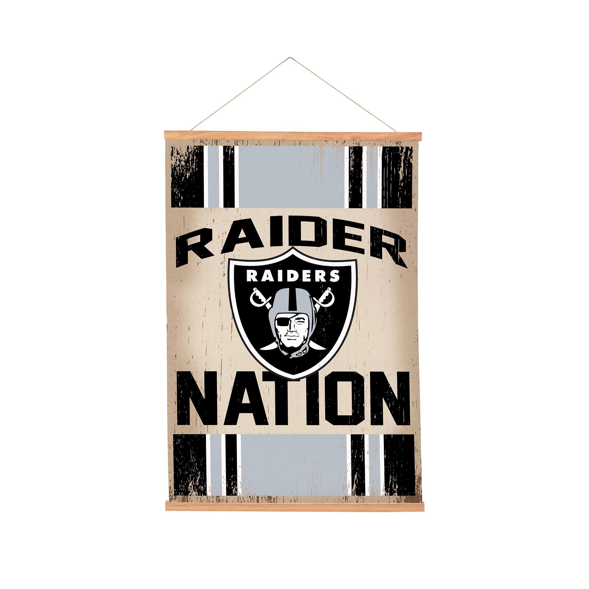 Las Vegas Raiders 24" x 36" Antique Style Canvas Wall Art Tapestry with Wood Frame