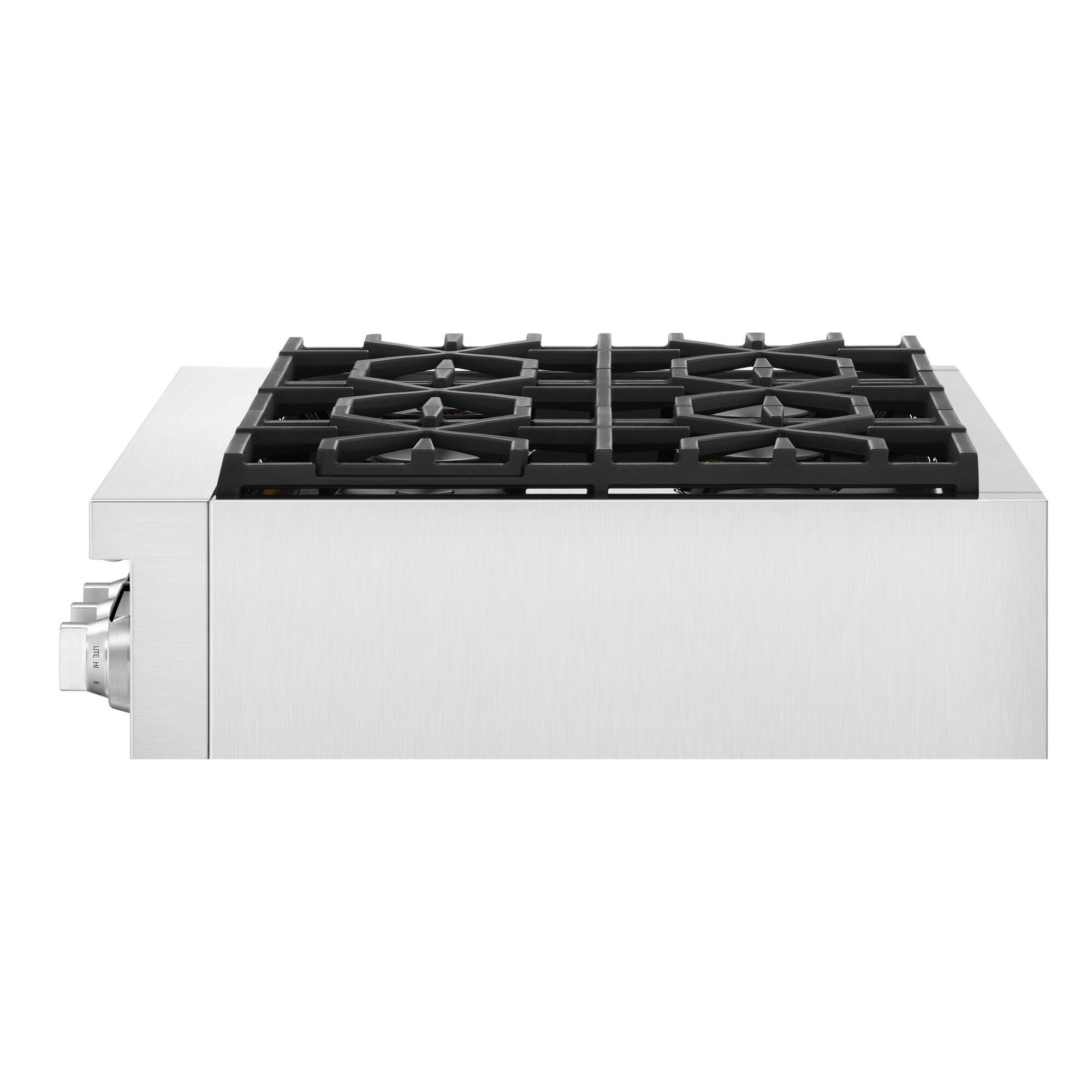 Alt View 5. SKS - 36-In Gas Rangetop with 6 Burners - Stainless Steel.