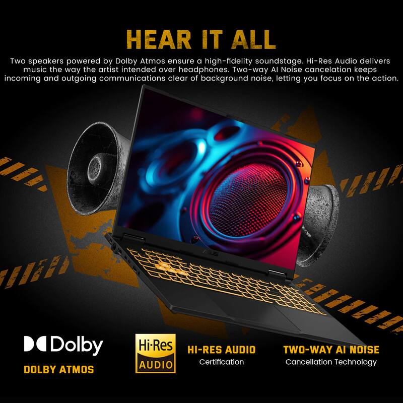 HEAR IT ALL

Two speakers powered by Dolby Atmos ensure a high-fidelity soundstage. Hi-Res Audio delivers music the way the artist intended over headphones. Two-way AI Noise cancellation keeps incoming and outgoing communications clear of background noise, letting you focus on the action.

Dolby DOLBY ATMOS

Hi-Res HI-RES AUDIO

TWO-WAY AI NOISE Cancellation Technology