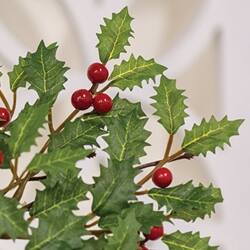 Left. BreeBe - Merry Little Holly & Berries Wreath - 18" - Green, Red, Brown.