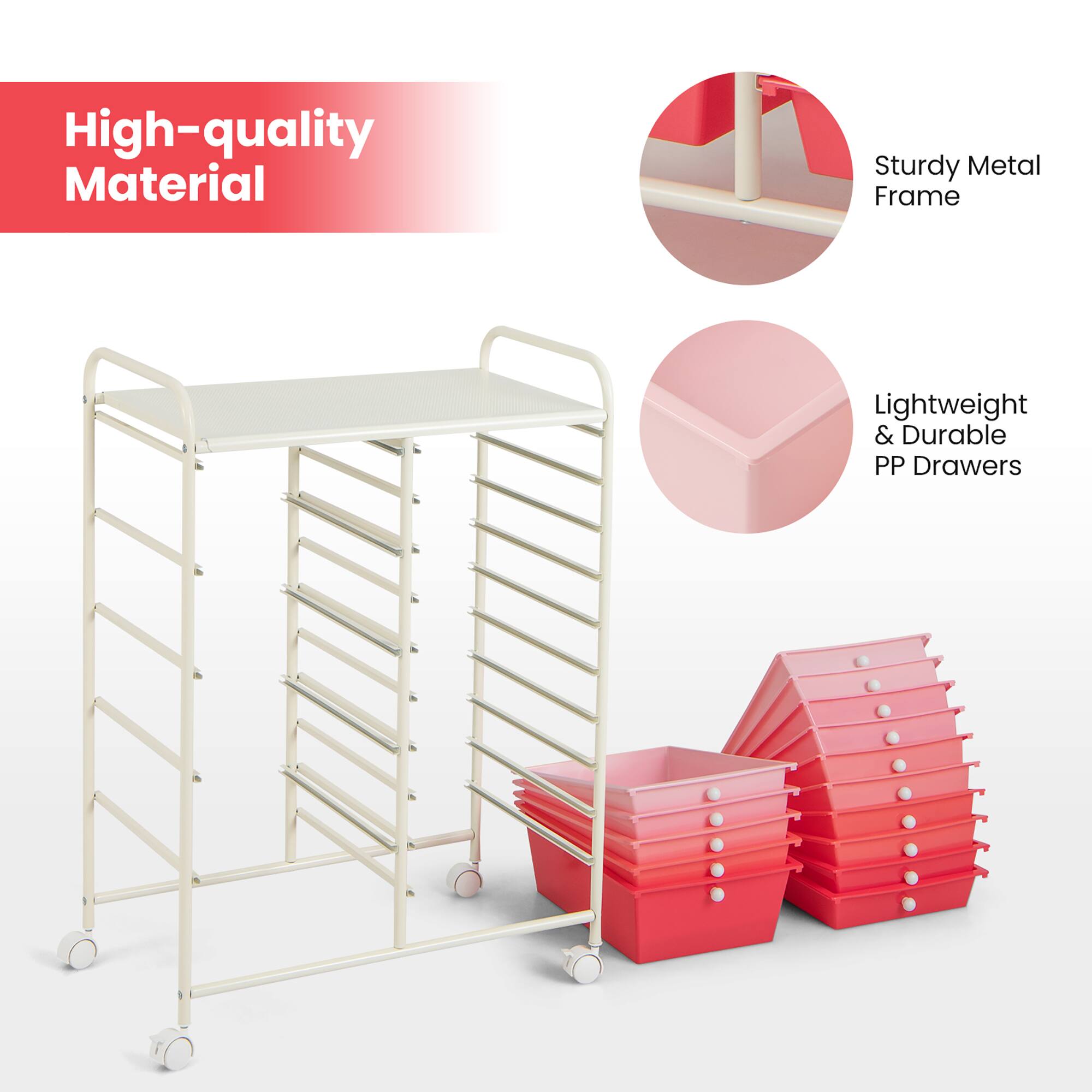High-quality Material  
Sturdy Metal Frame  
Lightweight & Durable PP Drawers