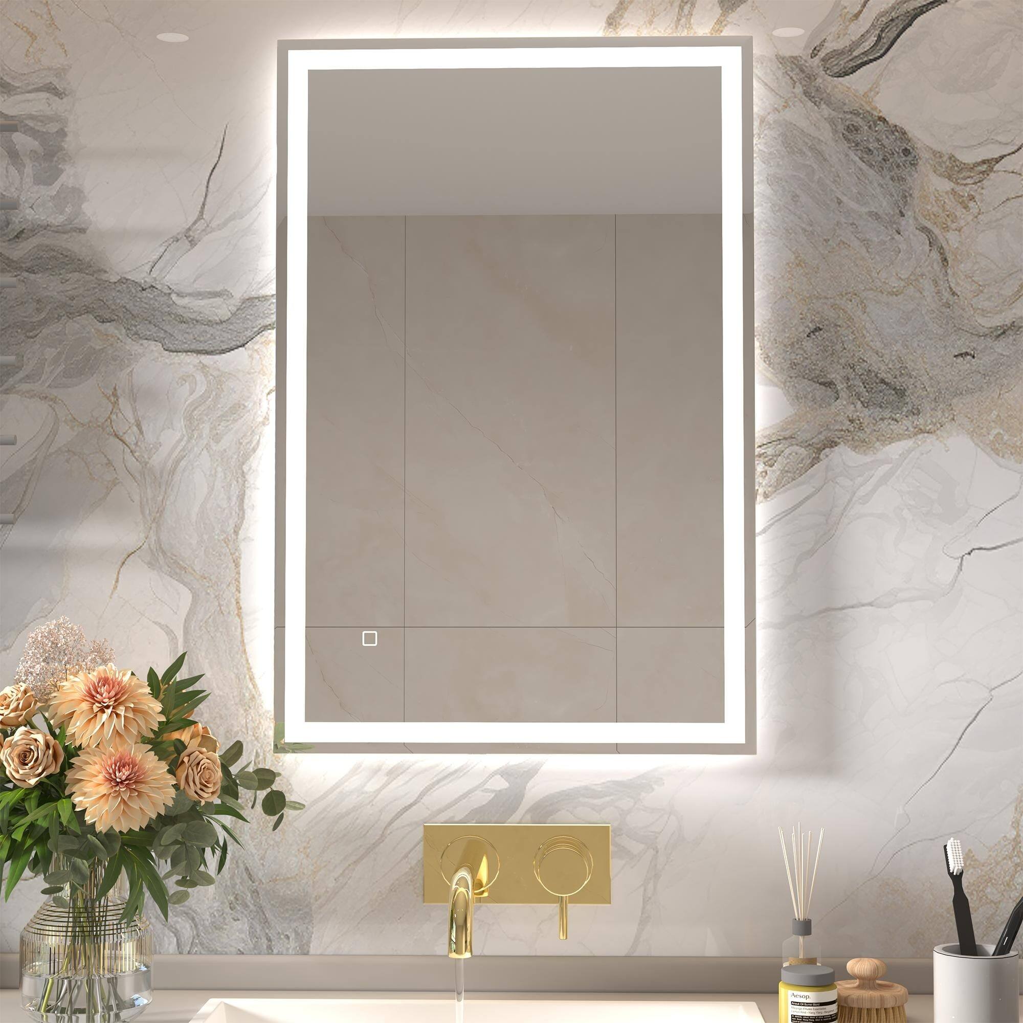Alt View 5. U-HOMY - LED Bathroom Mirror with Lights, Smart Anti-Fog Dimmable Wall Mirror with Memory Function - 36*24.