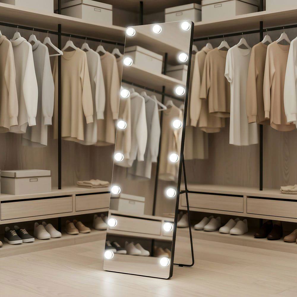 Alt View 6. Kadyn - 56x18 Inch Hollywood Style Full-Length LED Mirror with Vertical Design.