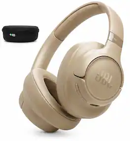 JBL - Tune 730BT Wireless Over-Ear Headphones with Case - Beige