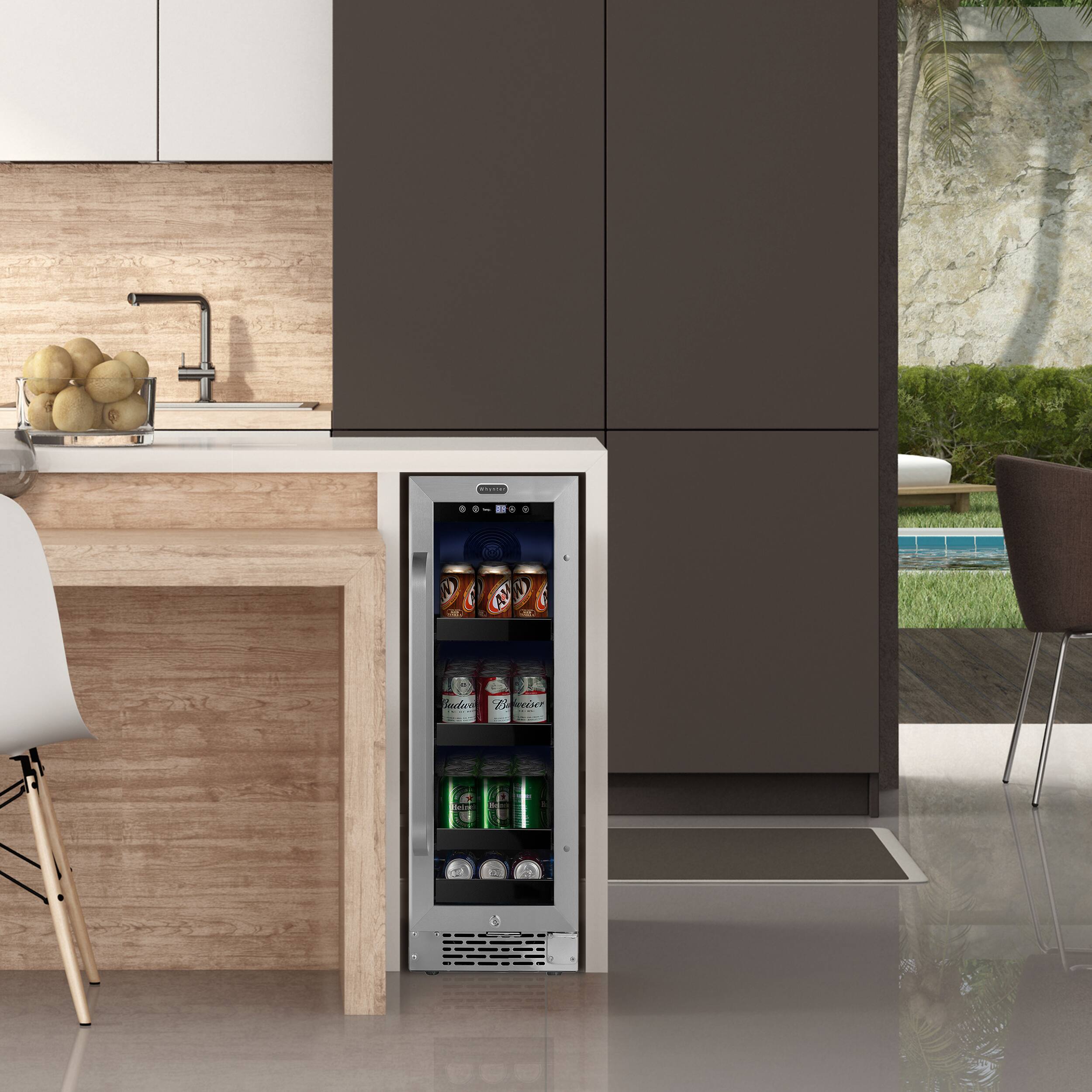 Alt View 14. Whynter - Whynter BBR-638SB 12 inch Built-In 60 Can Beverage Refrigerator - Stainless Steel.