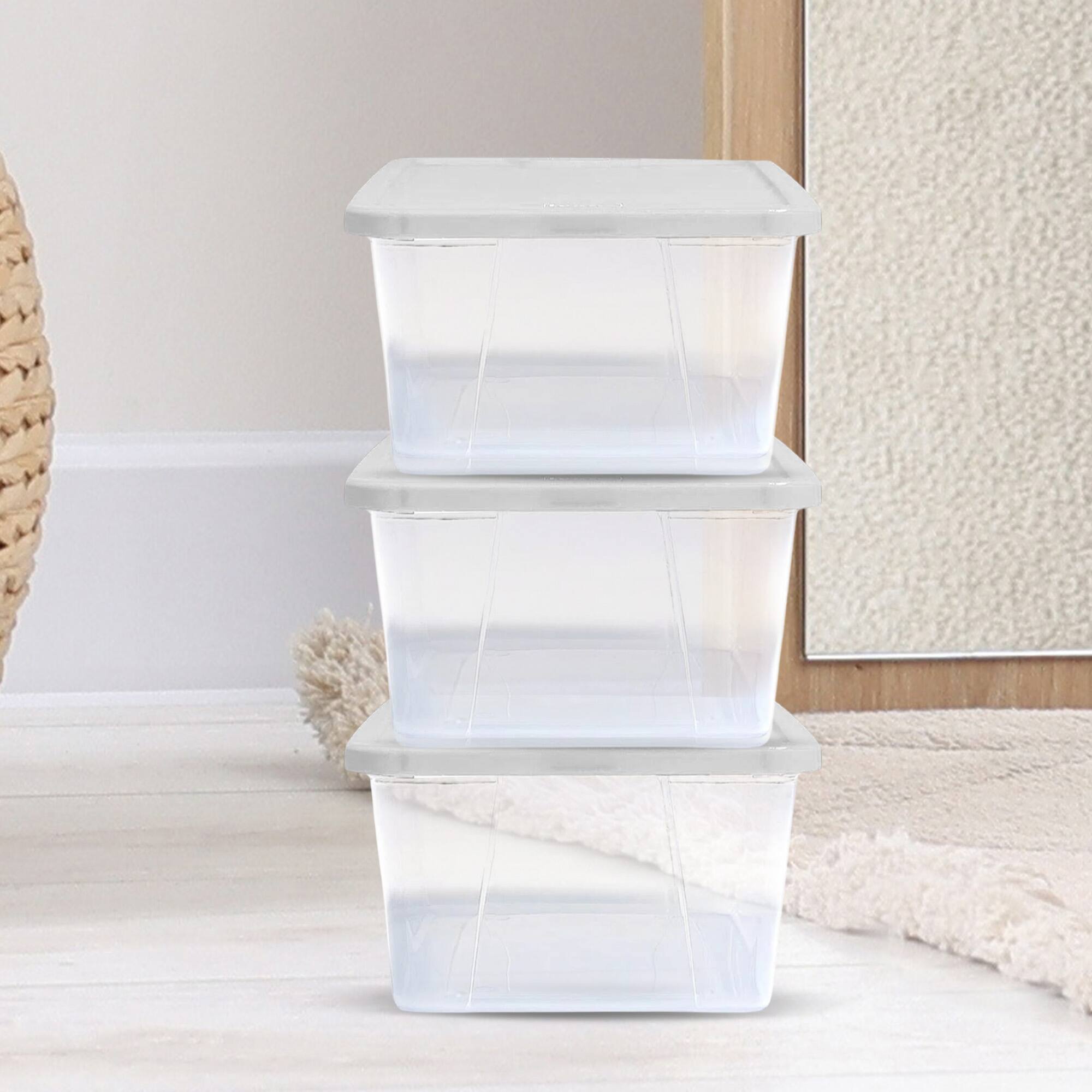 Alt View 7. Homz - Homz 6 Qt Multipurpose Plastic Storage Containers with Latching Lid (2 Pack) - Clear.