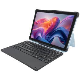 Visual Land - 10" 128GB Tablet - 2-in-1 - MediaTek Octa-Core - HD Display - Android 15 - Google Gemini - with Pogo Keyboard Case - Blue