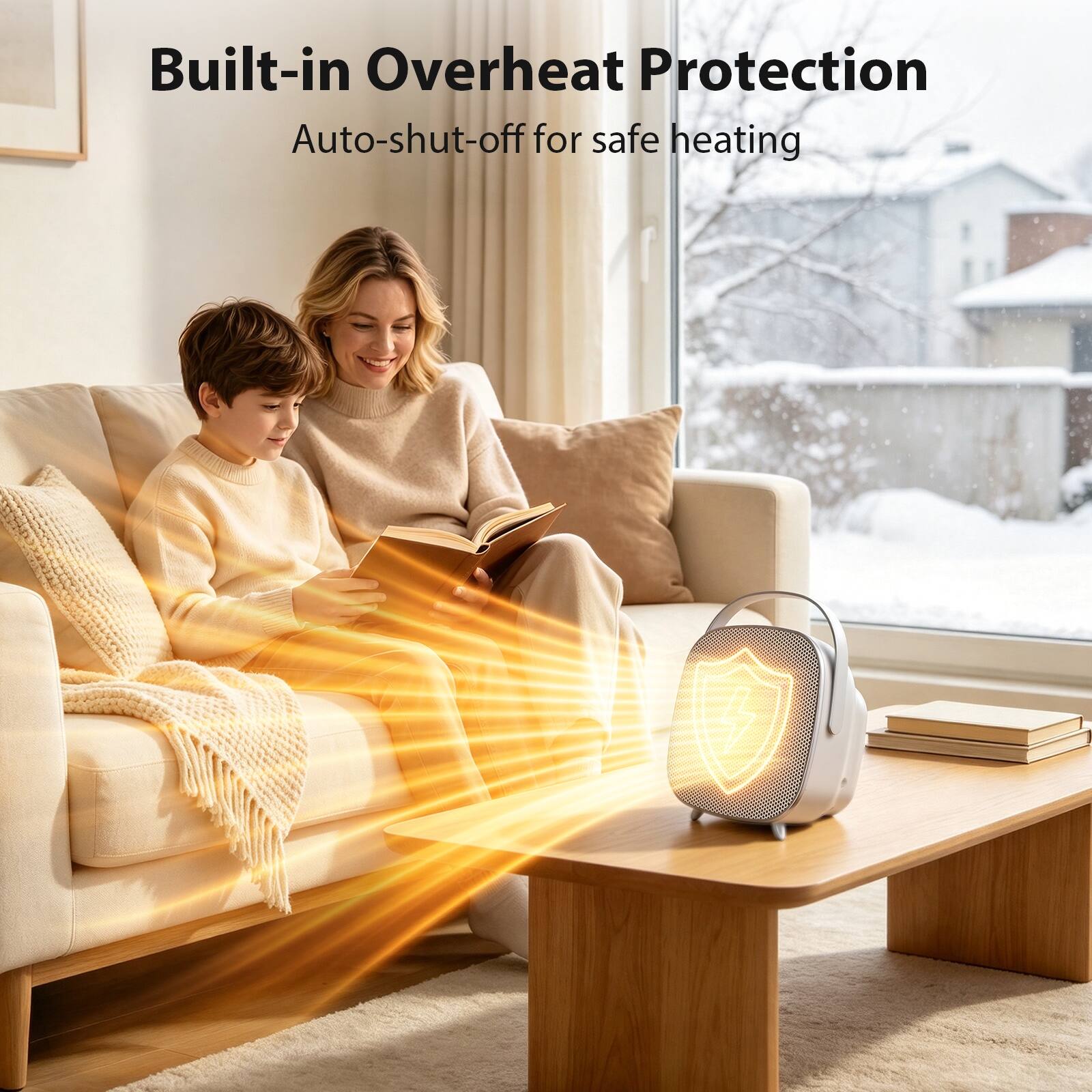 Built-in Overheat Protection  
Auto-shut-off for safe heating