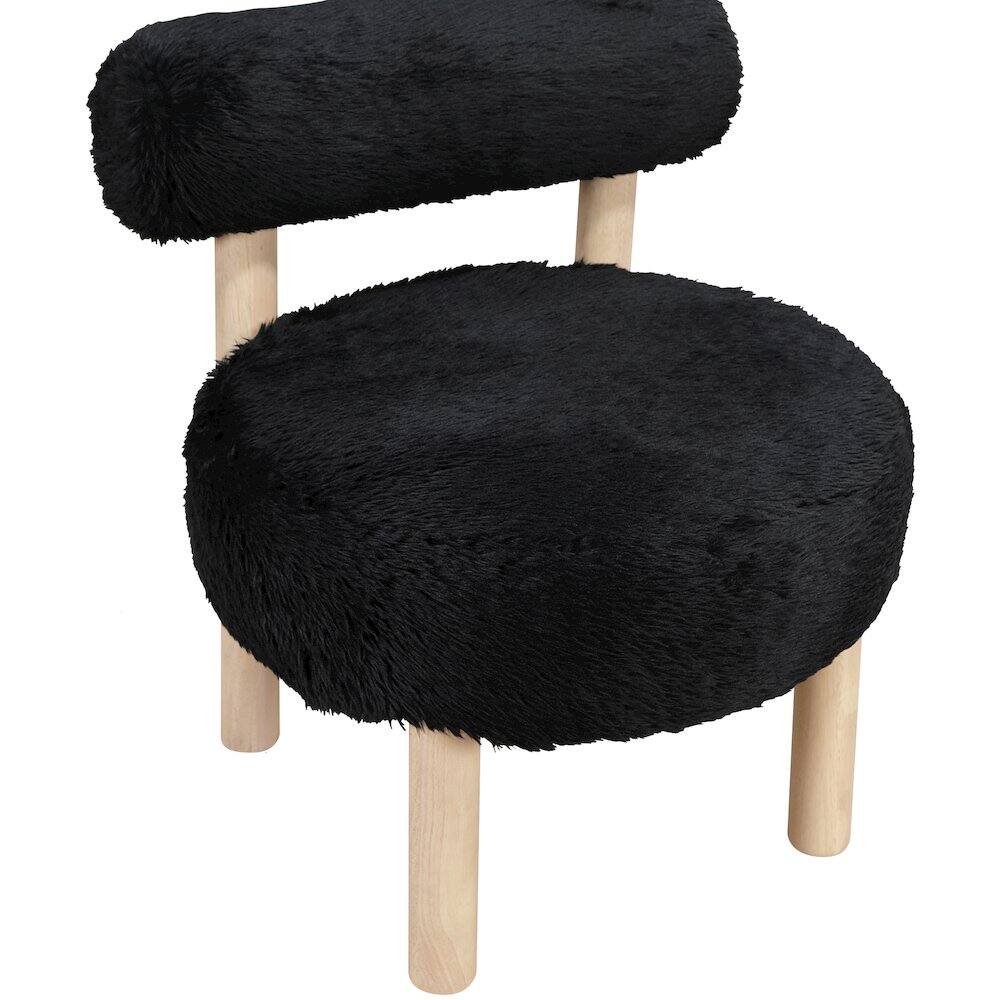 Alt View 4. Meridian Furniture - Ambre Black Vegan Shearling Fabric Upholstered Accent Chair - Brown.