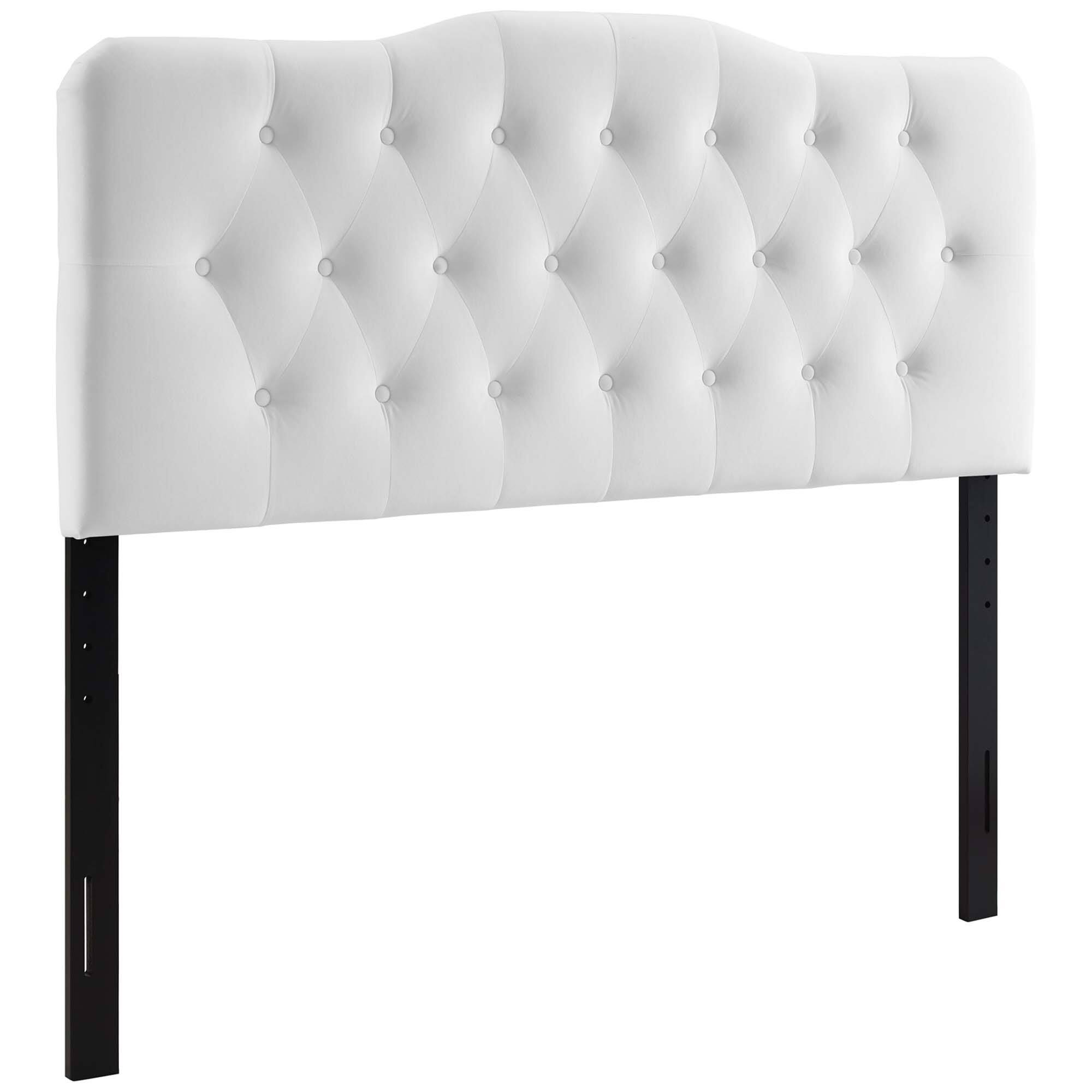 Annabel Diamond Tufted Performance Velvet Queen Headboard by Modway - White