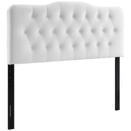 Front. Modway - Annabel Diamond Tufted Performance Velvet Queen Headboard by Modway - White.