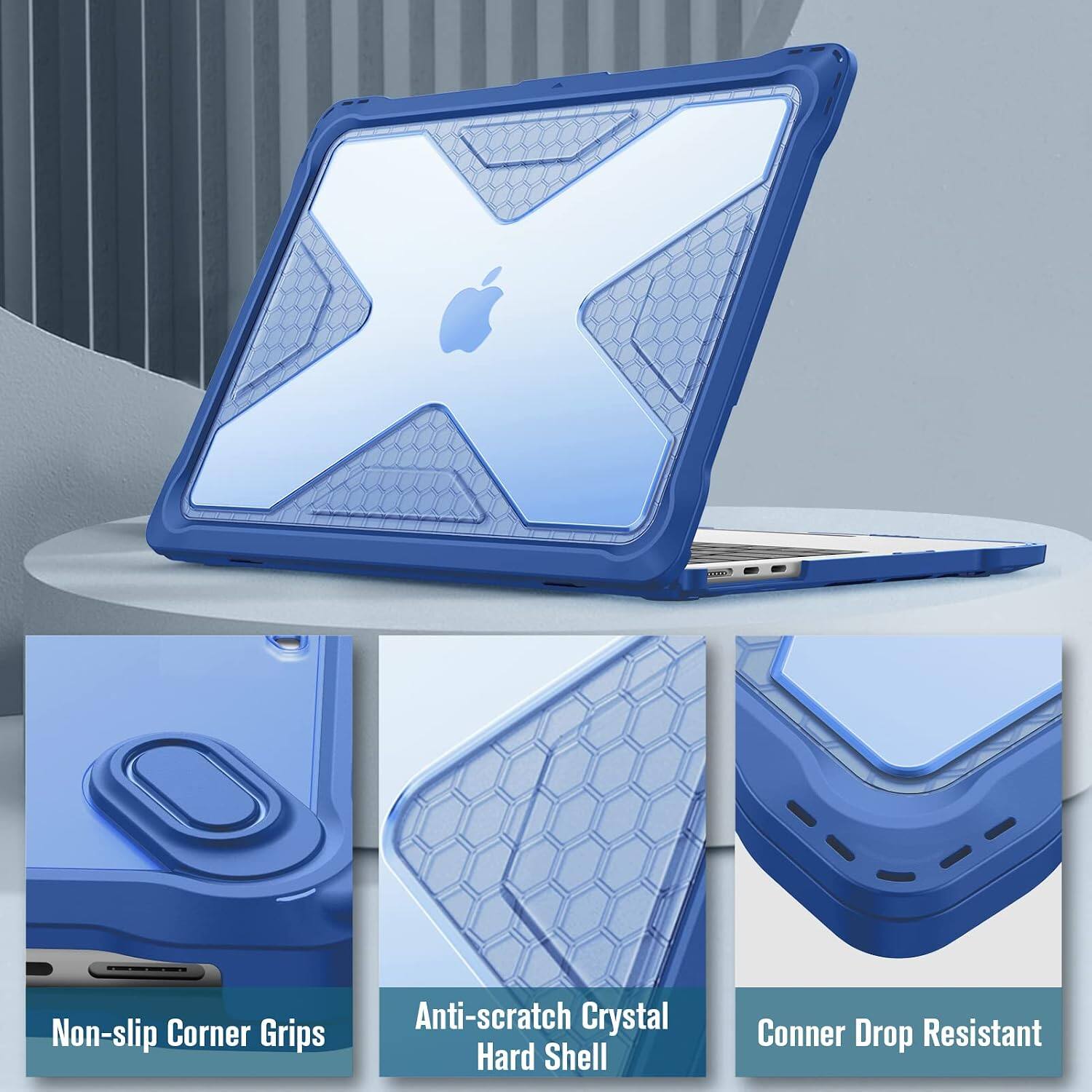 Non-slip Corner Grips  
Anti-scratch Crystal Hard Shell  
Corner Drop Resistant