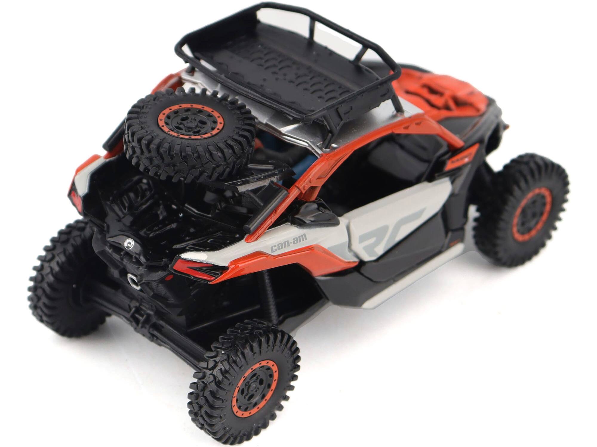 Alt View 5. BRP Models - Can-Am Maverick X3 X RS Turbo RR Sand Version Chalk Gray and Magma Red with Driver Figure 1/32 Model by BRP Models.