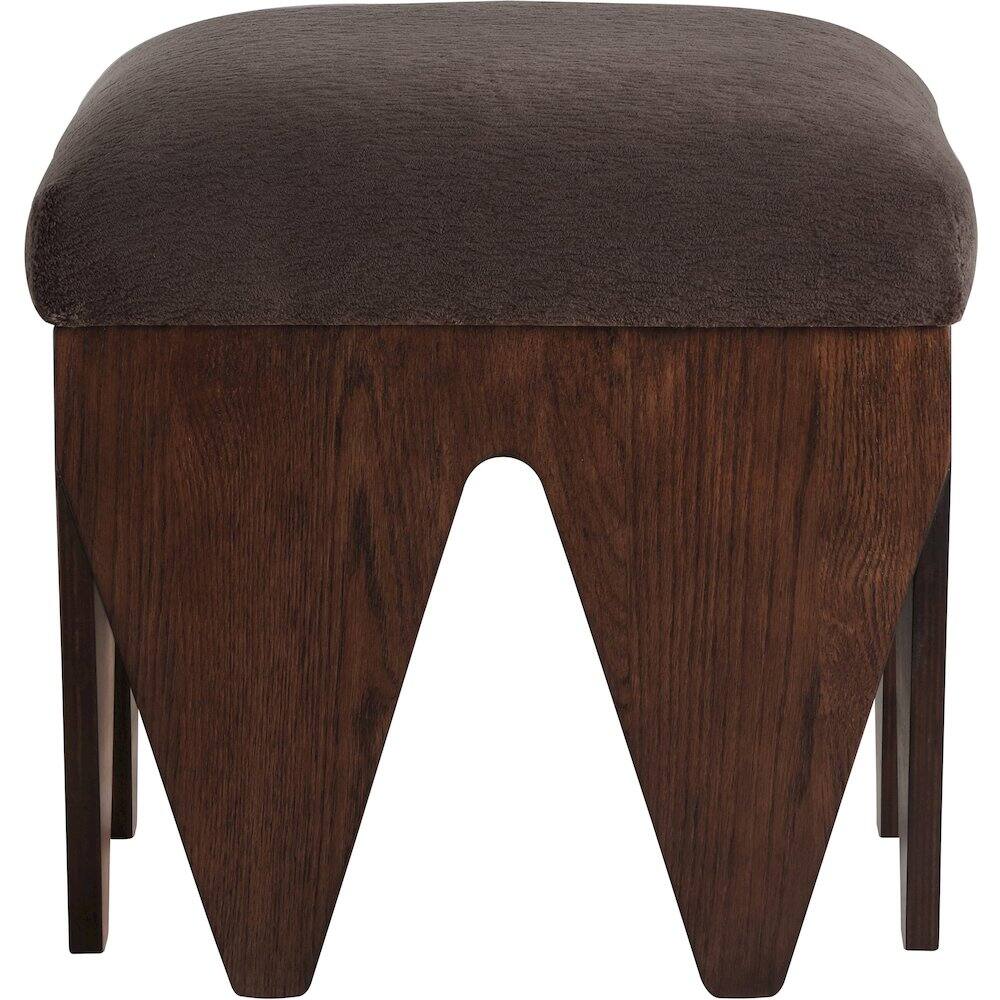 Alt View 2. Meridian Furniture - Altair Brown Velour Fur Fabric Bench - Brown.