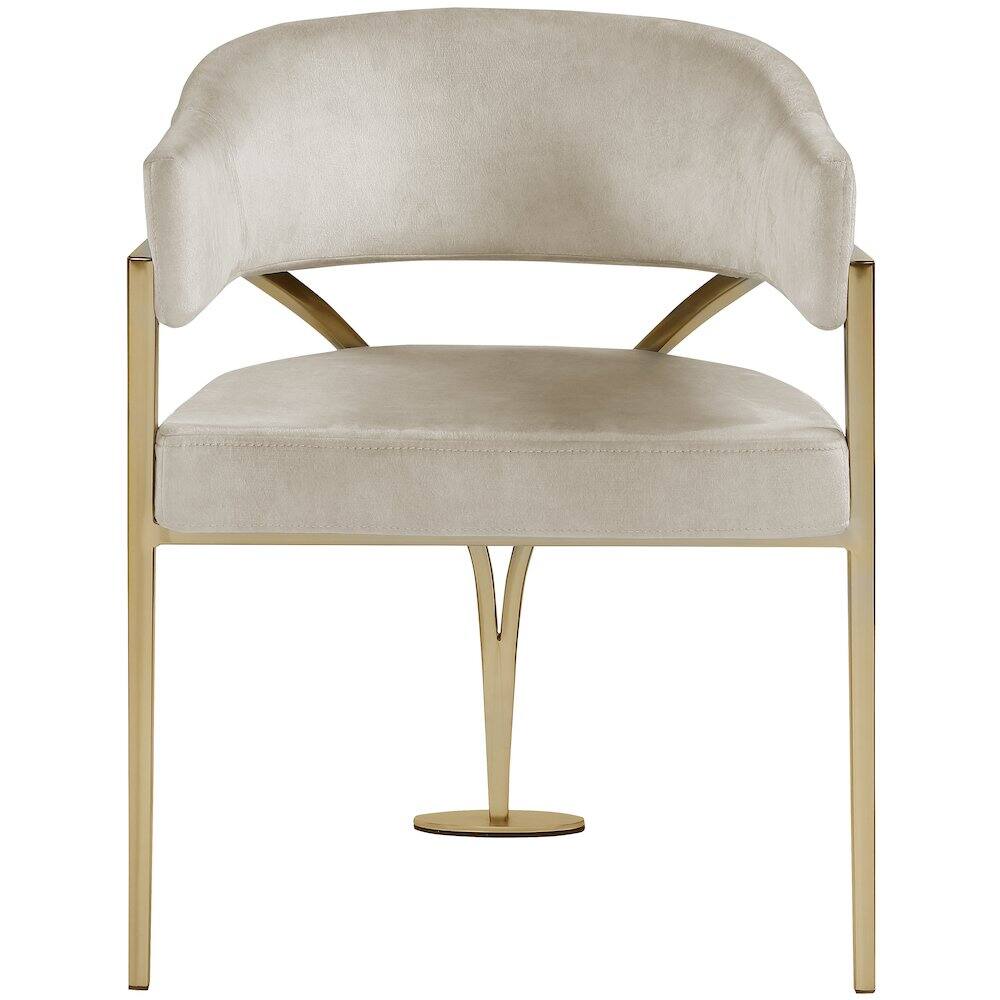 Alt View 2. Meridian Furniture - Madelyn Stone Velvet Dining Chair, Set of 2 - Grey.