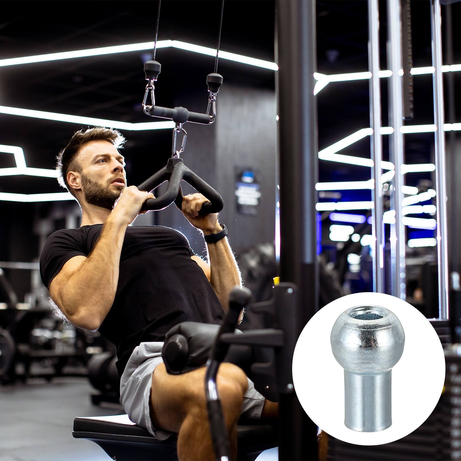 Alt View 5. Unique Bargains - 8pcs Gym Wire Rope Sphere Stopper, Cable Ball Stopper for 5mm Cable Gym Machine Replacement End - Silver.
