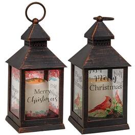 BreeBe - Merry Christmas Lantern 2 Asstd - Black, Bronze