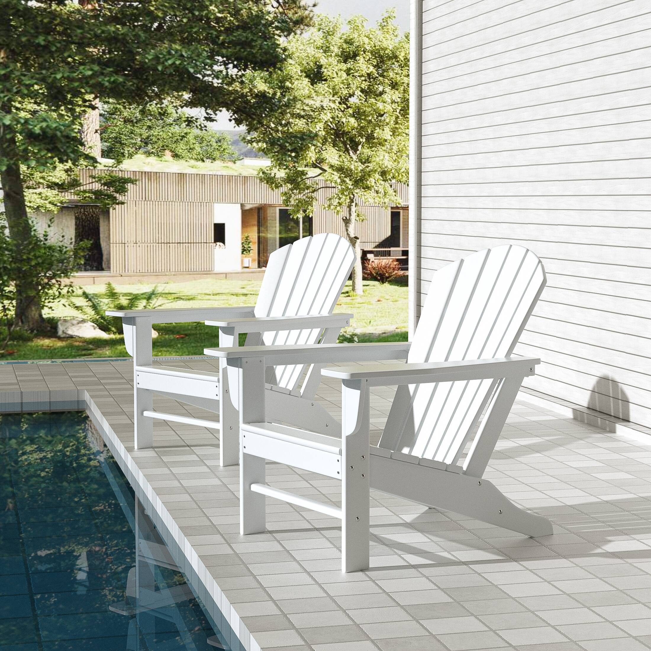 Angle. WestinTrends - WestinTrends Dylan Outdoor Adirondack Chair (Set of 2) - White.