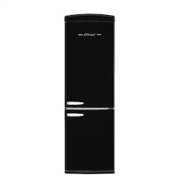 Unique Appliances - 24 in. Wide Classic Retro 23.8 in 11.7 cu. ft. Frost Free Retro Bottom Freezer Refrigerator ENERGY STAR - Midnight Black