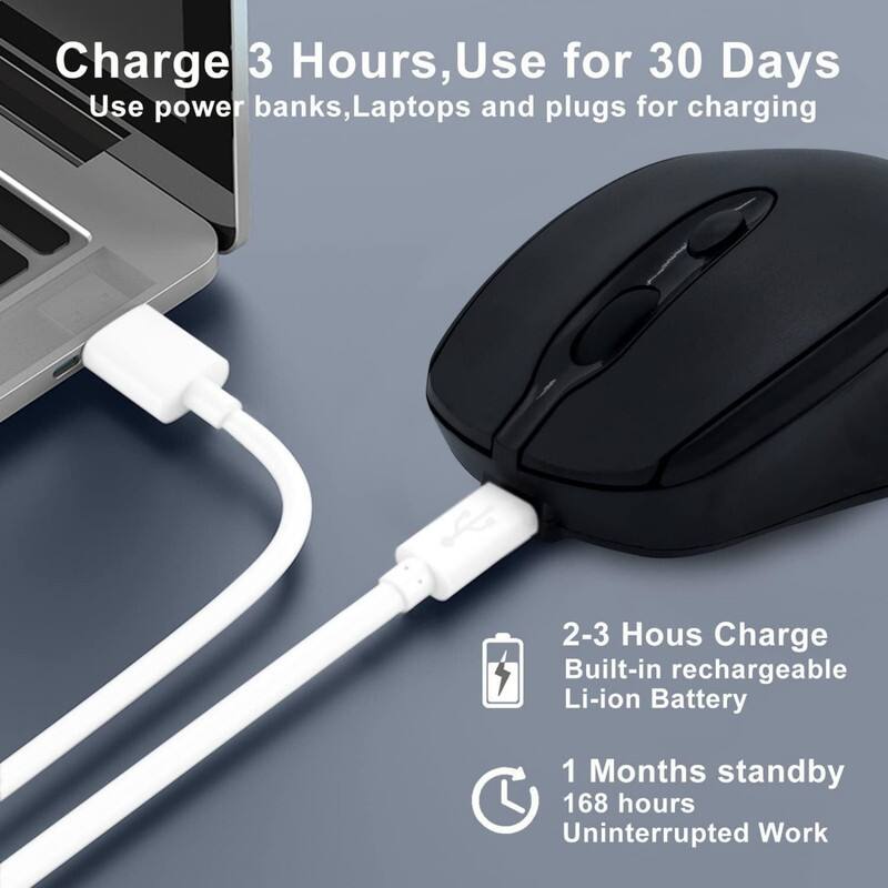 Charge 3 Hours, Use for 30 Days  
Use power banks, Laptops and plugs for charging  

2-3 Hours Charge  
Built-in rechargeable Li-ion Battery  

1 Month standby  
168 hours Uninterrupted Work
