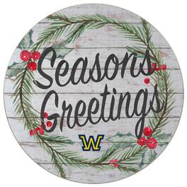 Jardine - Wilkes Colonels 20'' x 20'' Season's Greetings Circle - White