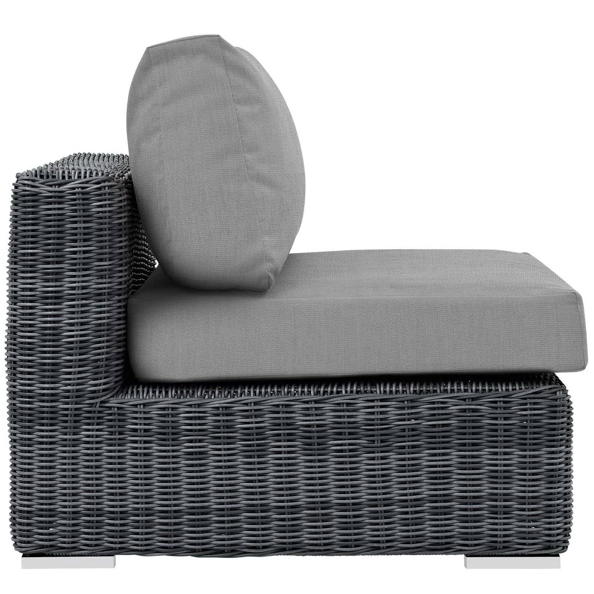 Angle. Modway - Summon Outdoor Patio Sunbrella® Armless by Modway - Canvas Gray.