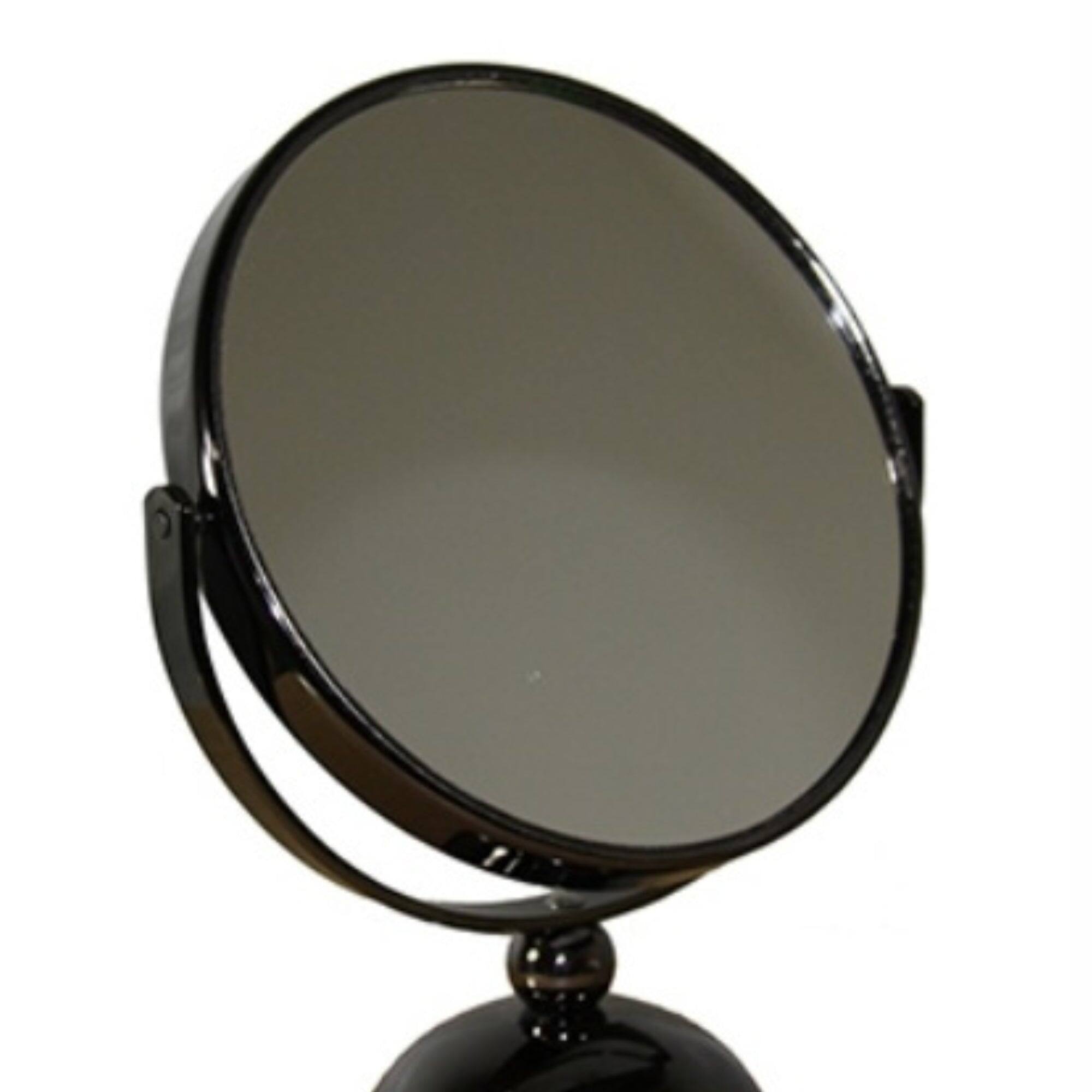 Alt View 1. BreeBe - 5.5' Diameter Chrome Make-Up Mirror, x3 magnification, Black finish - Gunmetal.