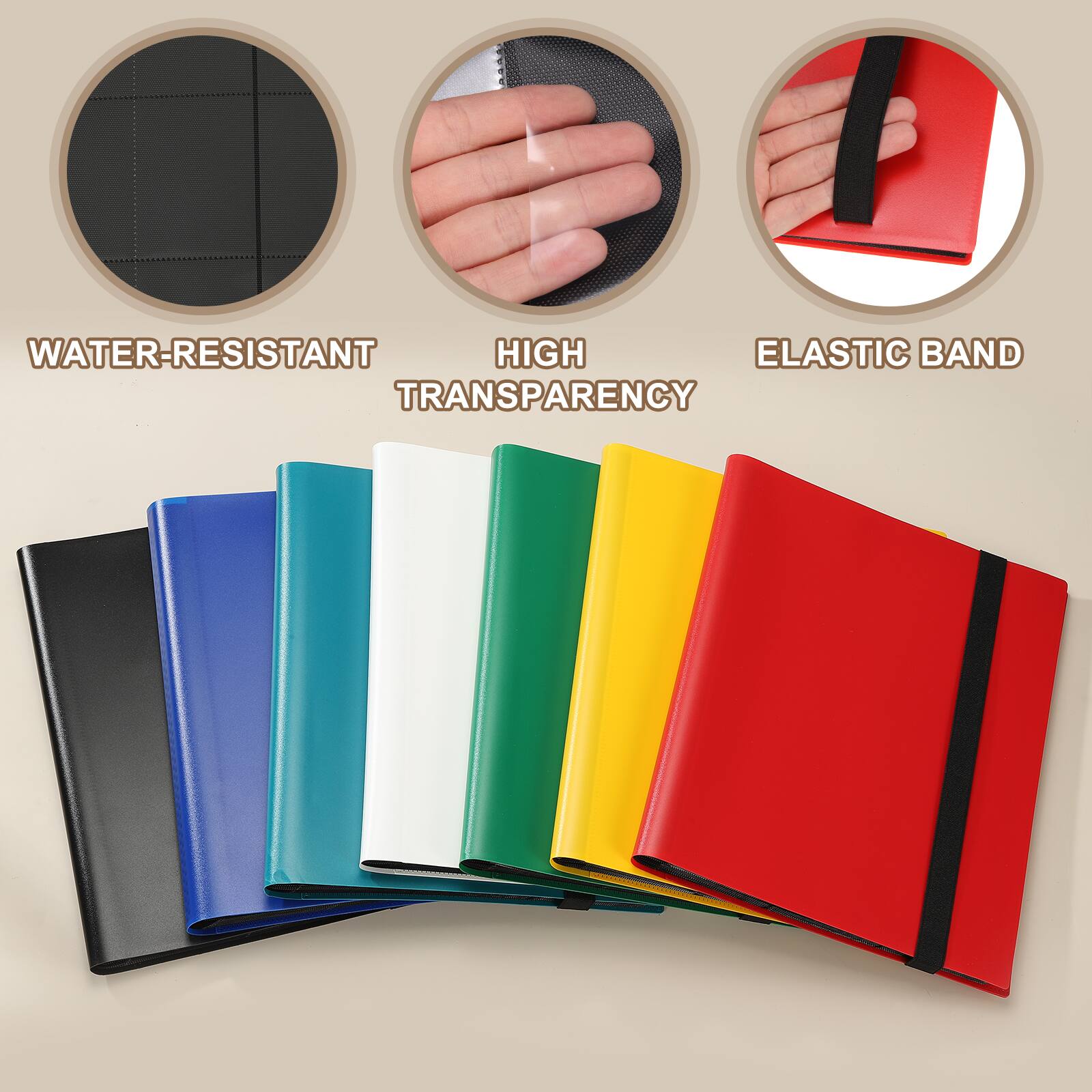WATER-RESISTANT  
HIGH TRANSPARENCY  
ELASTIC BAND