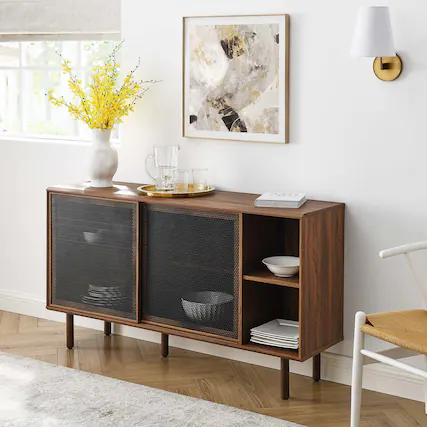 Front. Modway - Kurtis 59" Sideboard by Modway - Walnut.