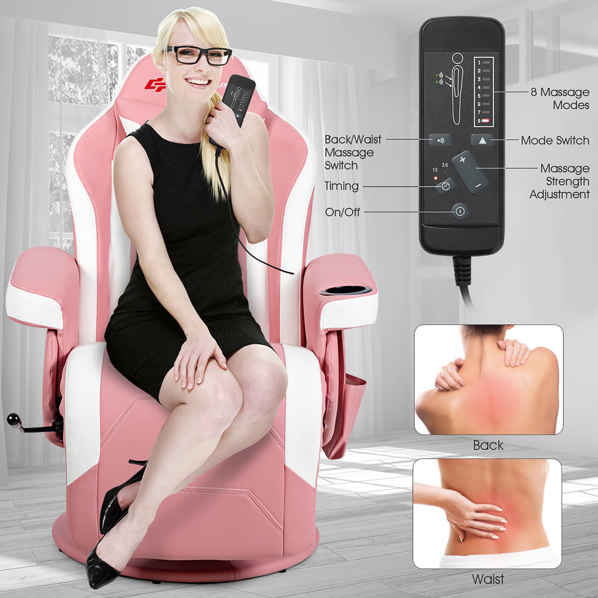 The text on the image can be grouped as follows:
1. Massage Modes: 8 Massage Modes
2. Back/Waist Massage Switch: Timing On/Off
3. Mode Switch: 15, 30, 60, 90, 120, 150, 180, 240, 300, 360, 420, 480, 540, 600, 720, 840, 960, 1080, 1200, 1320, 1440, 1560, 1680, 1800, 1920, 2040, 2160, 2280, 2400, 2520, 2640, 2760, 2880, 3000, 3120, 3240, 3360, 3480, 3600, 3720, 3840, 4000, 4160, 4320, 4480, 4640, 4800, 5000, 5200, 5400, 5600, 5800, 6000, 6200, 6400, 6600, 6800, 7000, 7200, 7400, 7600, 7800, 8000, 8200, 8400, 8600, 8800, 9000, 9200, 9400, 9600, 9800, 10000, 10200, 10400, 10600, 10800, 11000, 11200, 11