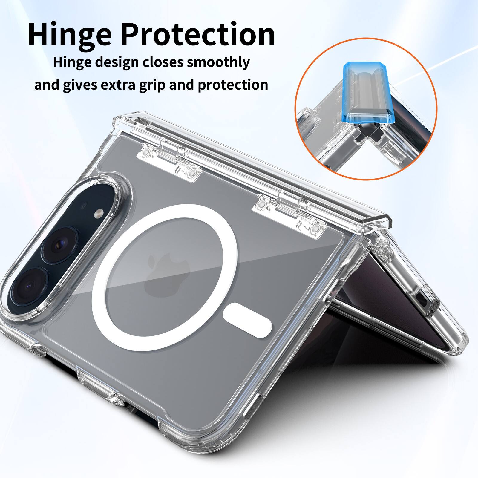 Hinge Protection  
Hinge design closes smoothly and gives extra grip and protection