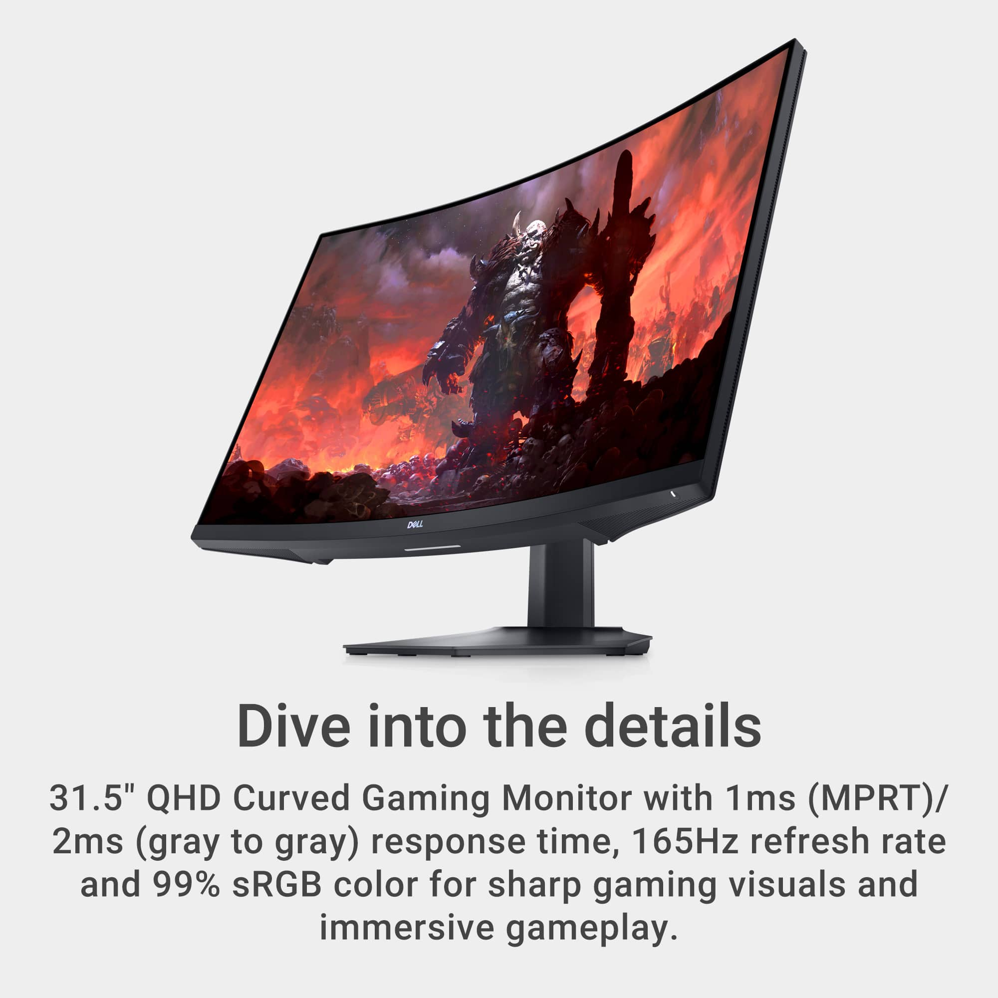 Dell – S3222DGM 32″ LED Curved QHD FreeSync Gaming Monitor (DisplayPort, HDMI) – Black Sansujyuku sansujyuku.com