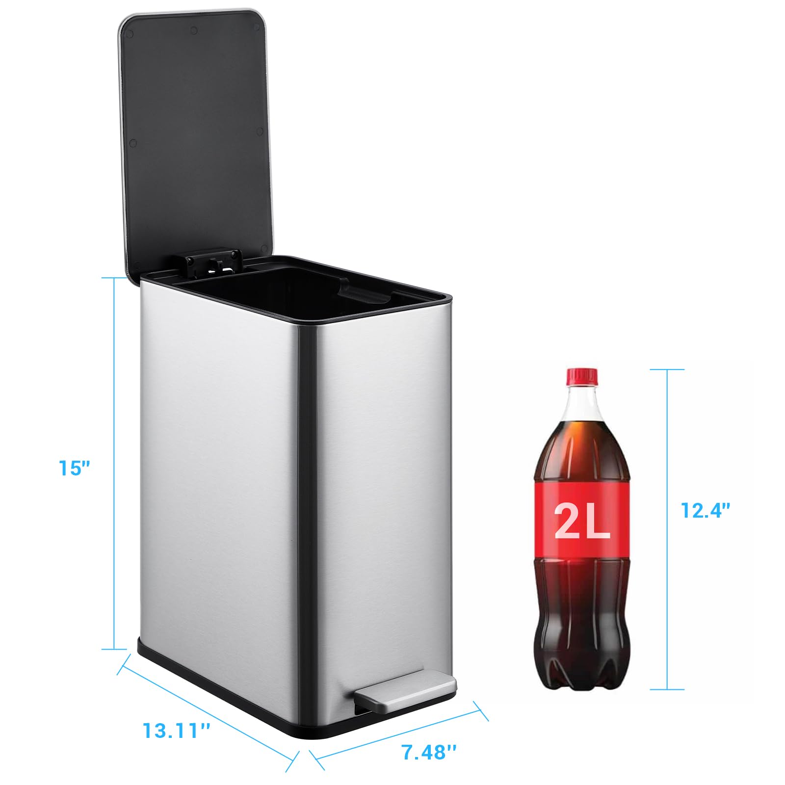 15"  
13.11"  
7.48"  
2L  
12.4"