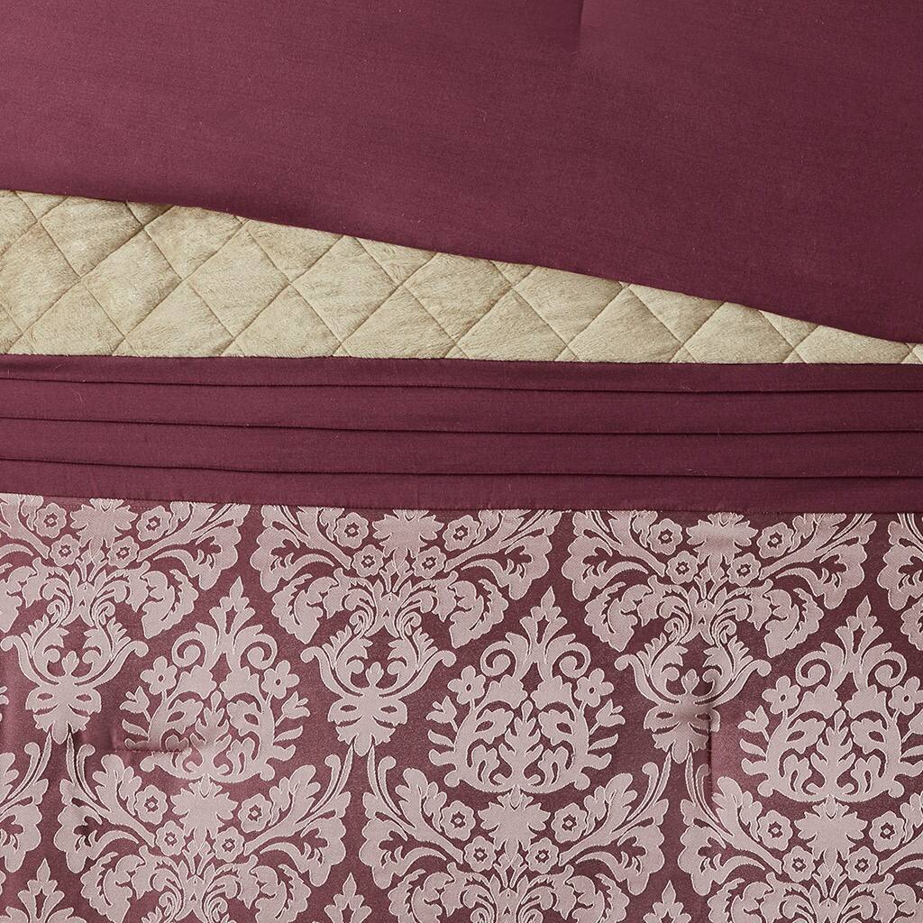Alt View 5. Gracie Mills - Gracie Mills Delilah 6 Piece Jacquard Comforter Set - Plum.