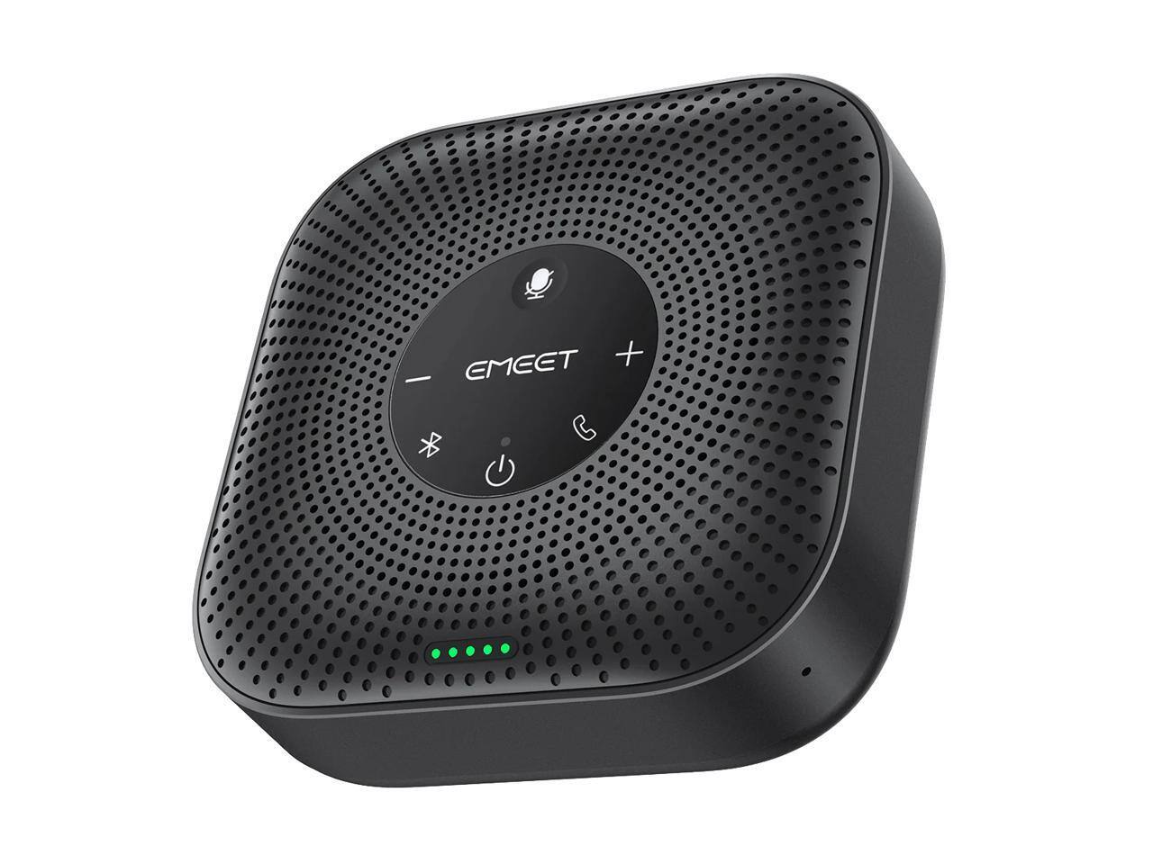 Alt View 2. EMEET - EMEET M0 Plus Wireless Speakerphone, 4-Mic 360° Pickup, VoiceIA 4.2 Noise Cancel, Daisy-Chain 16, BT 5.0 - Black.