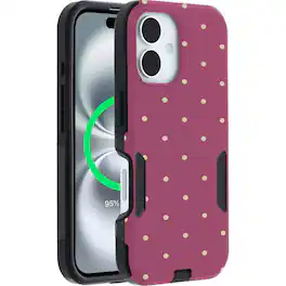 OtterBox - Artist Edition MagSafe Commuter Series Case for iPhone 16 - Muave Polka Dots