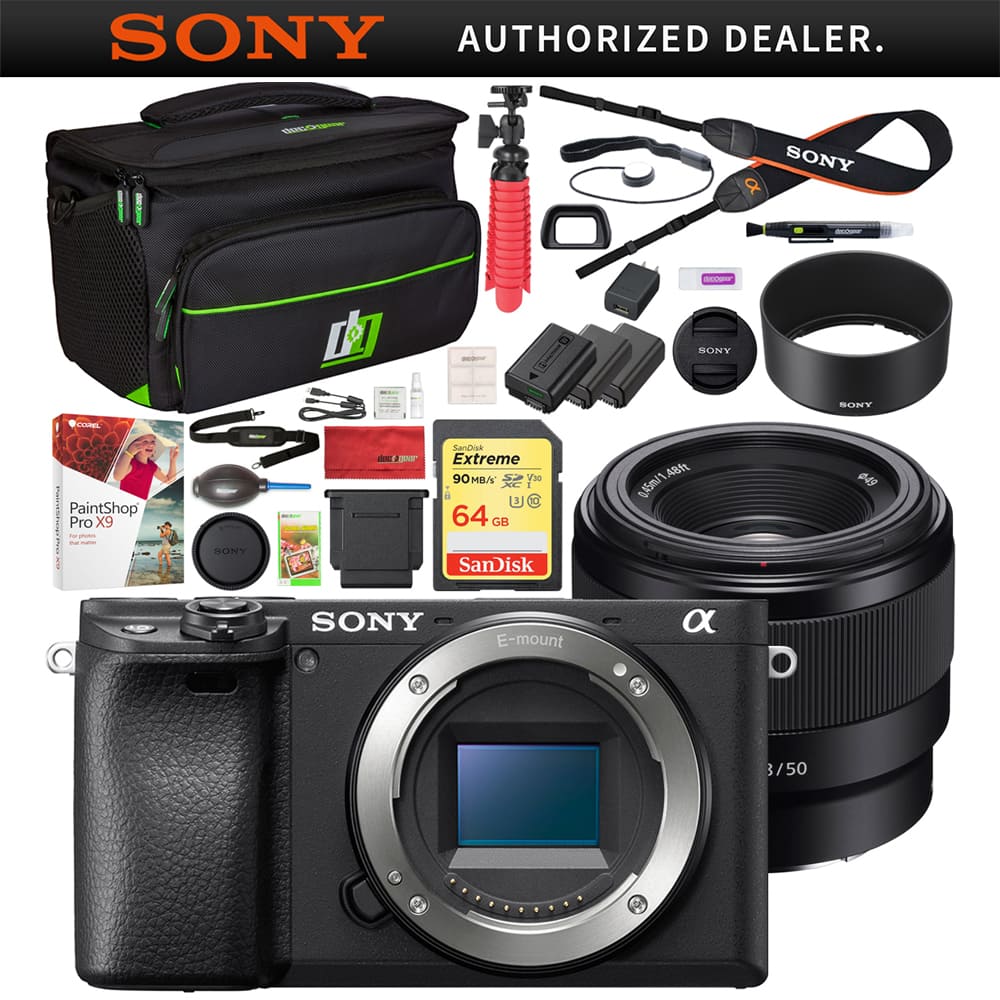 Sony a6400 Mirrorless 4K Camera Body ILCE 6400/B + 50mm F1.8