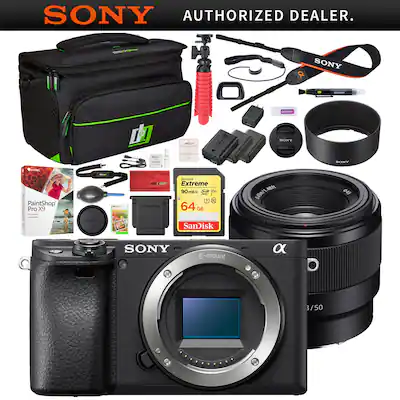 Sony a6400 Mirrorless 4K Camera Body ILCE 6400/B 50mm Prime