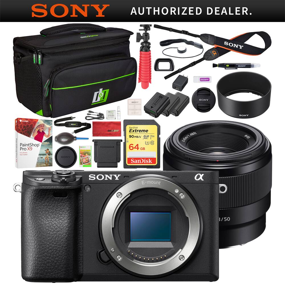 Sony a6400 Mirrorless 4K Camera Body ILCE 6400/B 50mm Prime